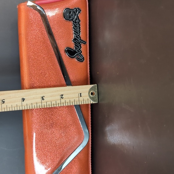 Sourpuss Womans Orange Faux Leather Retro Style Clutch. - Picture 11 of 12